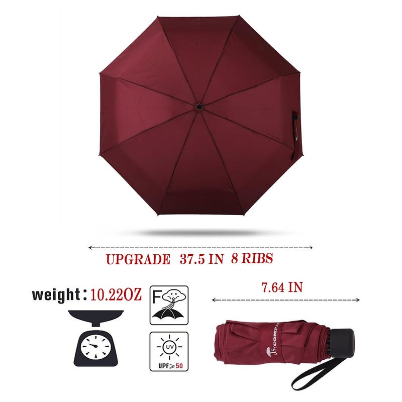 SY COMPACT Travel Umbrella - Lightweight Portable Mini Compact Umbrellas Travel Essentials(red) - Image 2